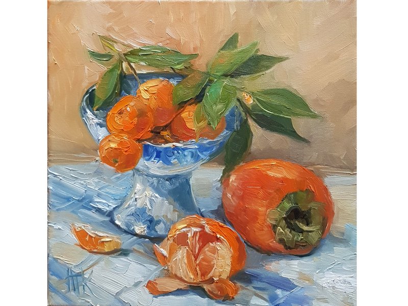 橘子画  原创艺术   静物  水果油画  橘子油画 - 海报/装饰画/版画 - 其他材质 橘色