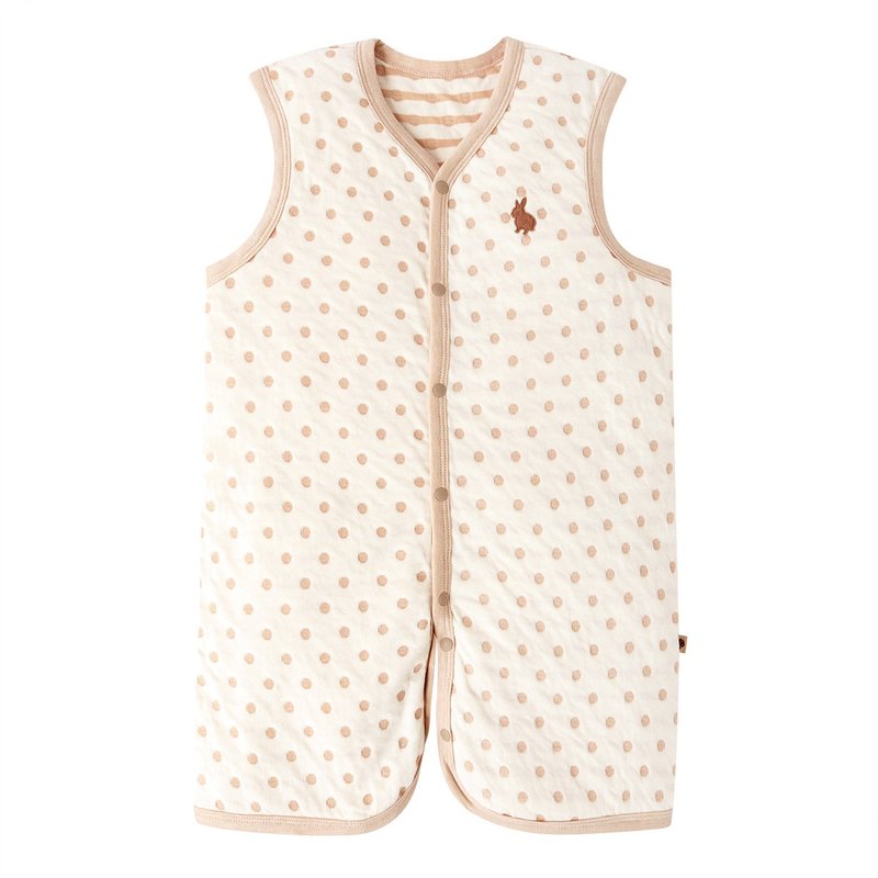 【SISSO有机棉】奶茶QQ兔二重织空气棉防踢背心 - 童装外套 - 棉．麻 白色