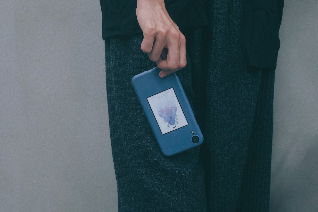 插画 全包边手机壳 保护套 (iPhone Case) - 手机壳/手机套 - 硅胶 蓝色