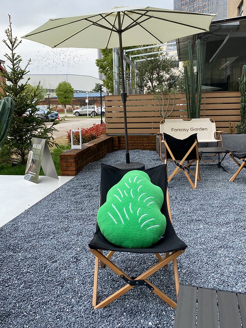 一片不会枯萎的叶子 树叶抱枕 柔软羊羔毛靠枕 坐墊 - 枕头/抱枕 - 聚酯纤维 绿色