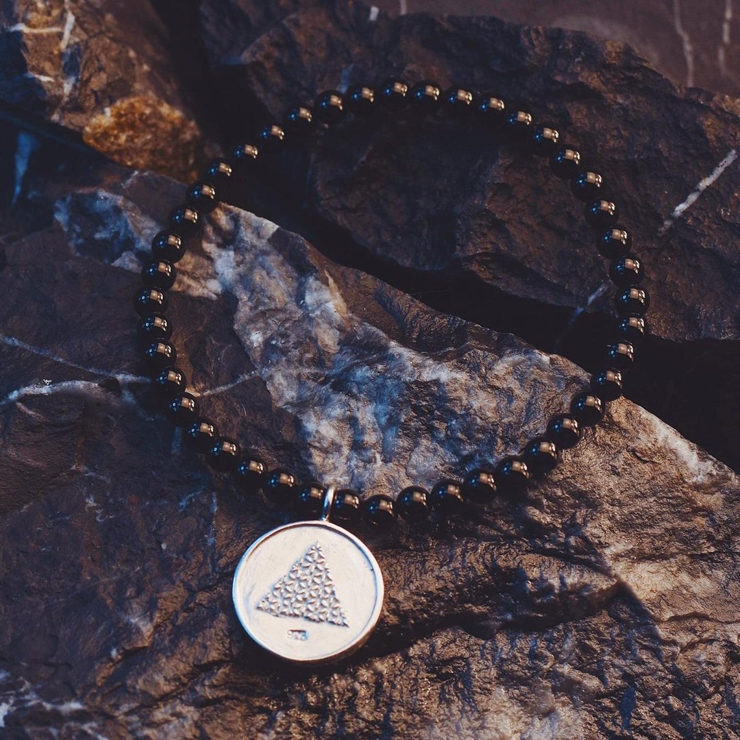 Onyx Bead Bracelet 4 mm - 手链/手环 - 石头 黑色
