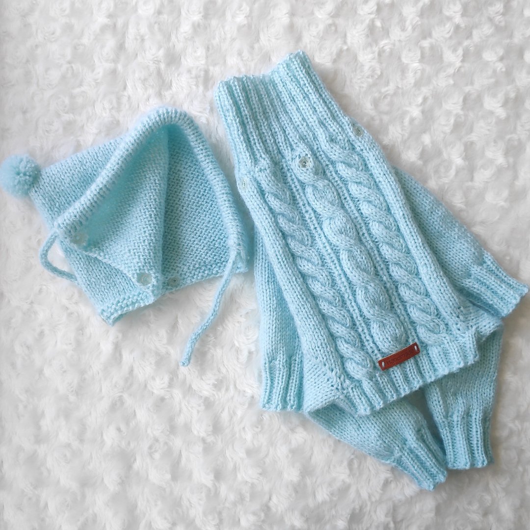 Light green sweater long sleeve and hood for dog, warm sweater for dog - 衣/帽 - 羊毛 绿色