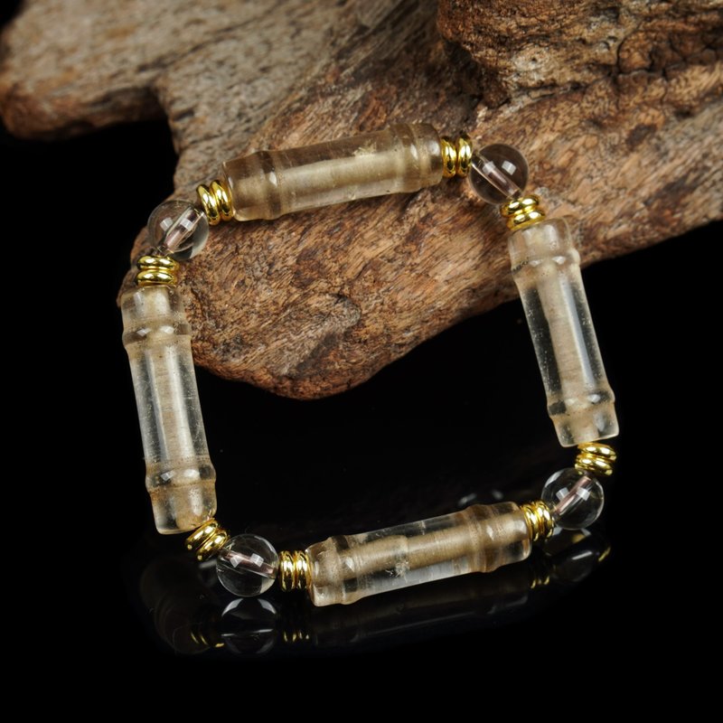 战国水晶竹节管珠.巴西水晶念珠手串(内围15厘米) - 手链/手环 - 其他材质 