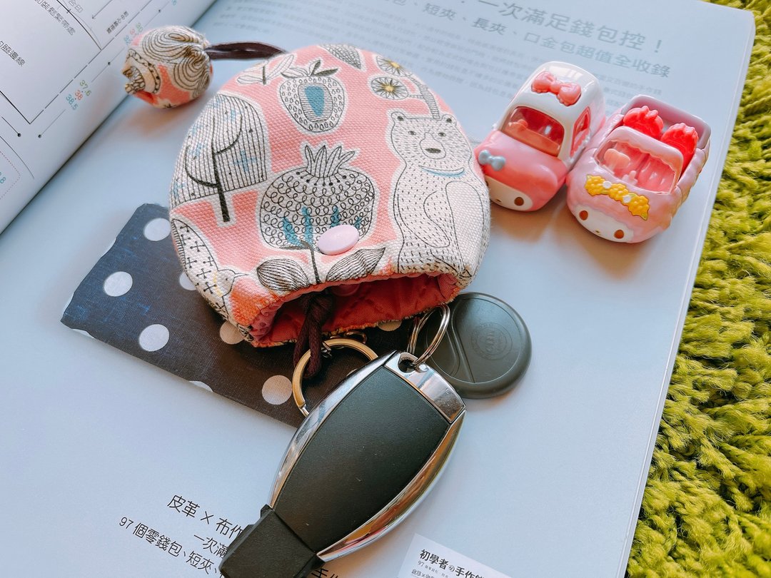 钟型蓬蓬钥匙包-keyless-粉嫩花卉动物 - 钥匙链/钥匙包 - 棉 粉红色