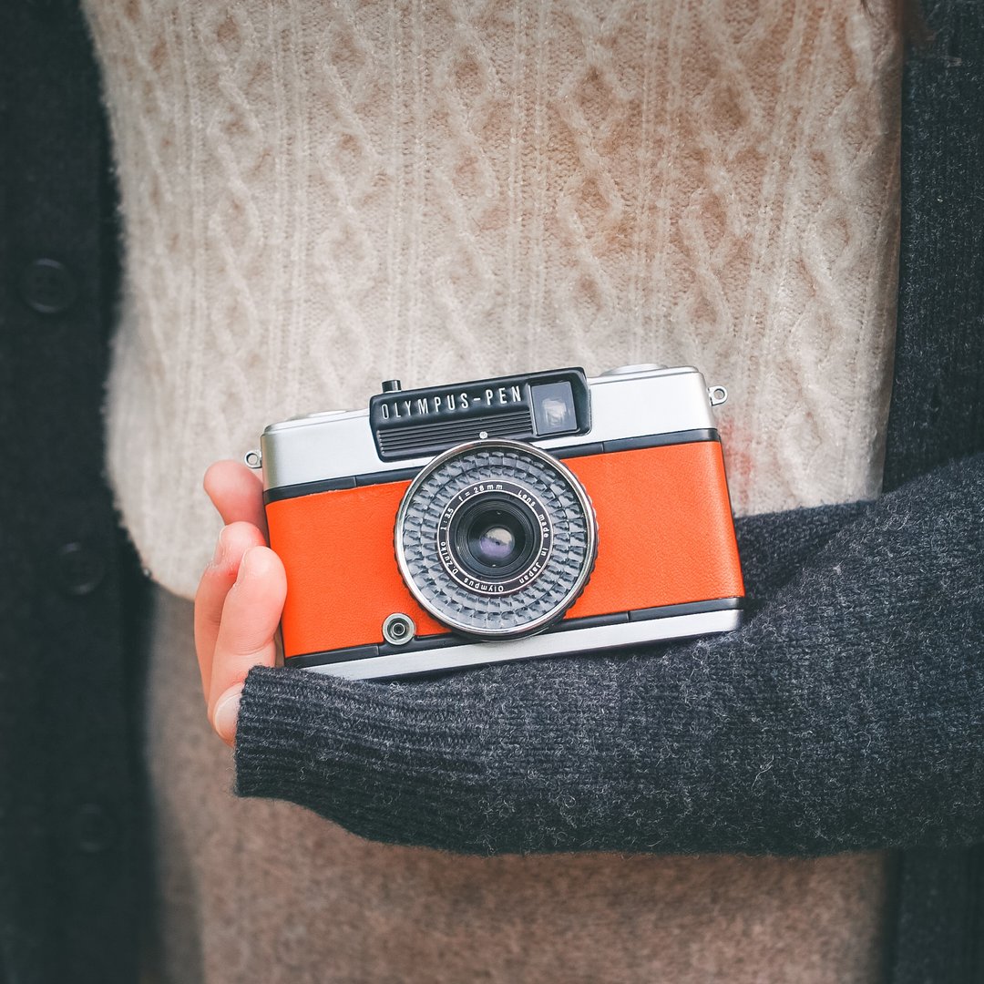 [Our shop only] Retro film camera Olympus PEN EE-3 Sunset Sunset [Free shipping] - 相机 - 其他金属 橘色