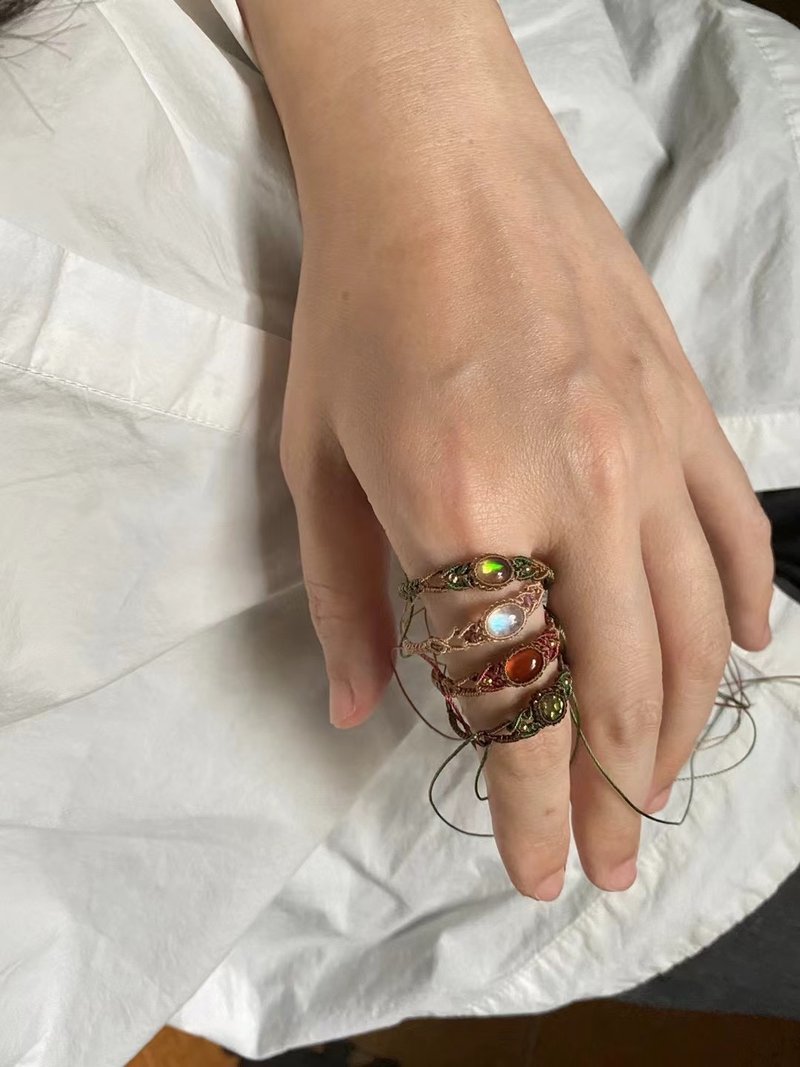 | MC  | 冬日暖歌 天然石编织戒指集合 - 戒指 - 宝石 