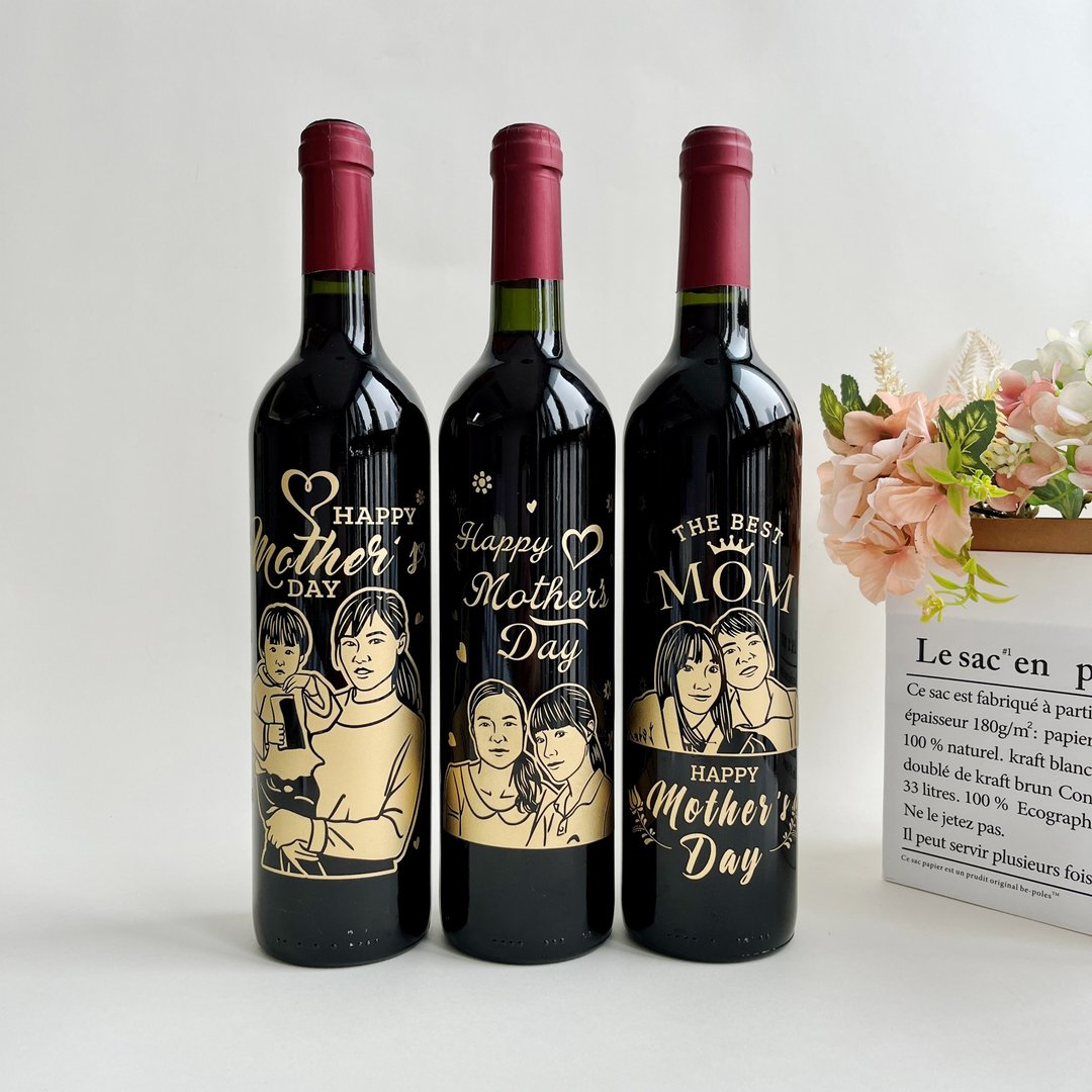 【人像雕刻礼盒】订制人像纪念红酒 3支装 生日礼物结婚礼物 - 酒类 - 玻璃 