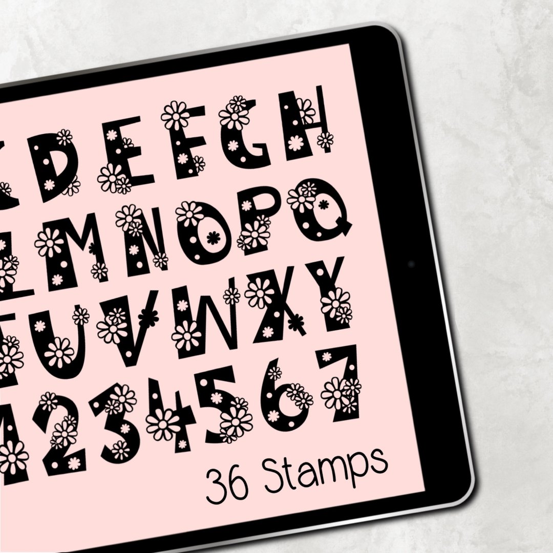 Daisy Font Procreate Brush Stamp - 其他数码商品 - 其他材质 