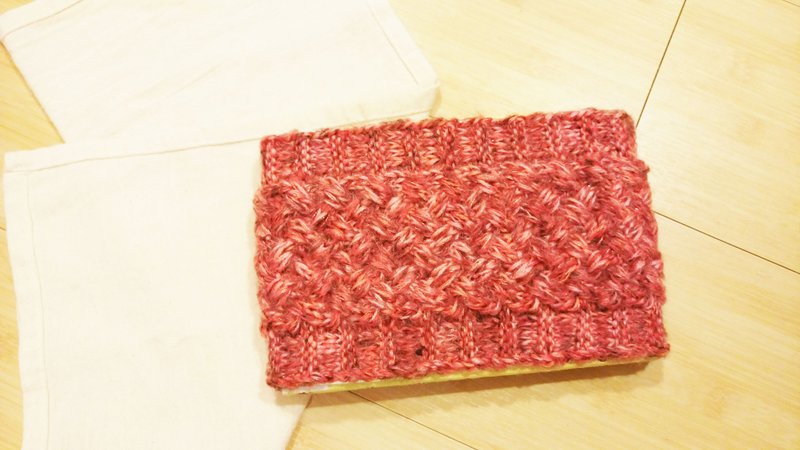 Lan 手作针织发带 (毛海纱粉朱) - 发饰 - 其他材质 粉红色