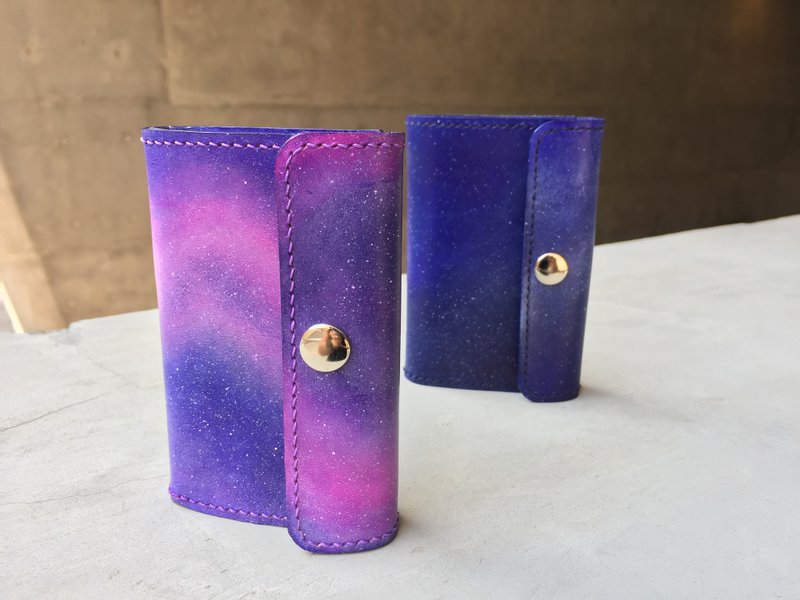 极光 星空 皮革 锁匙包 卡片套 - 名片夹/名片盒 - 真皮 