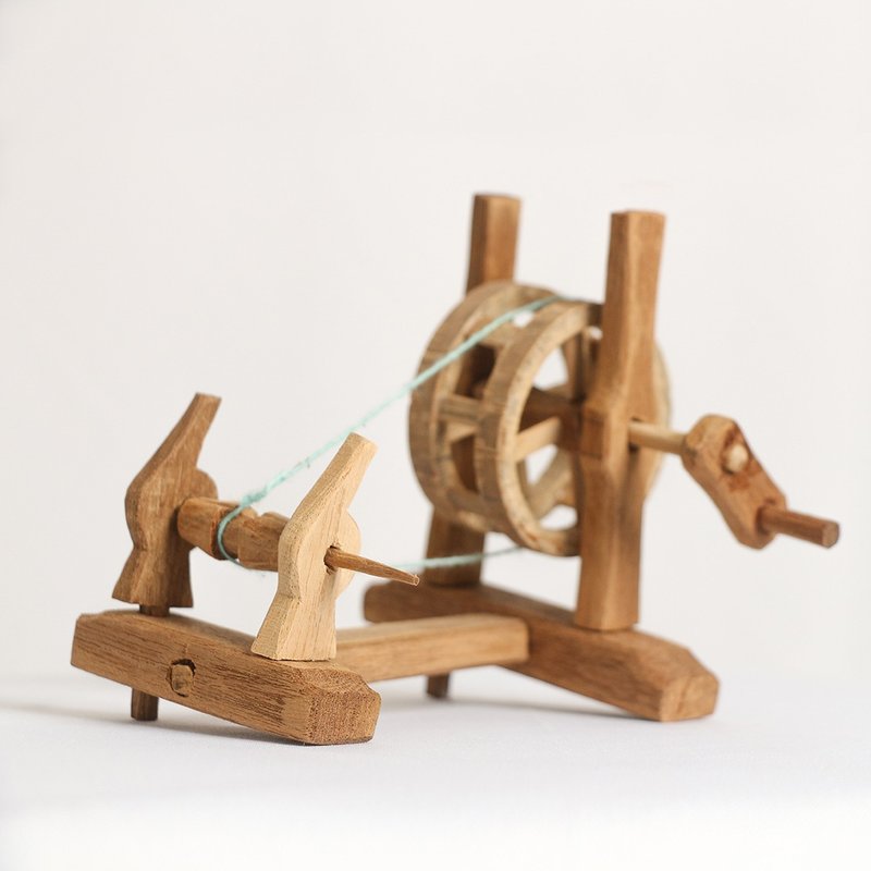 Traditional Cotton Spinner Miniature, Teak wood - 摆饰 - 木头 咖啡色