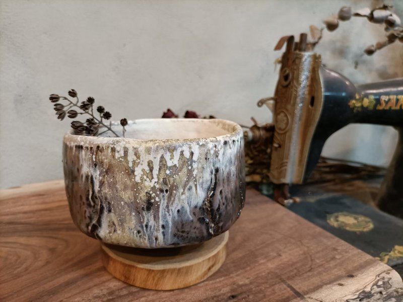 柴烧 | 雪印茶碗 - 茶具/茶杯 - 陶 卡其色
