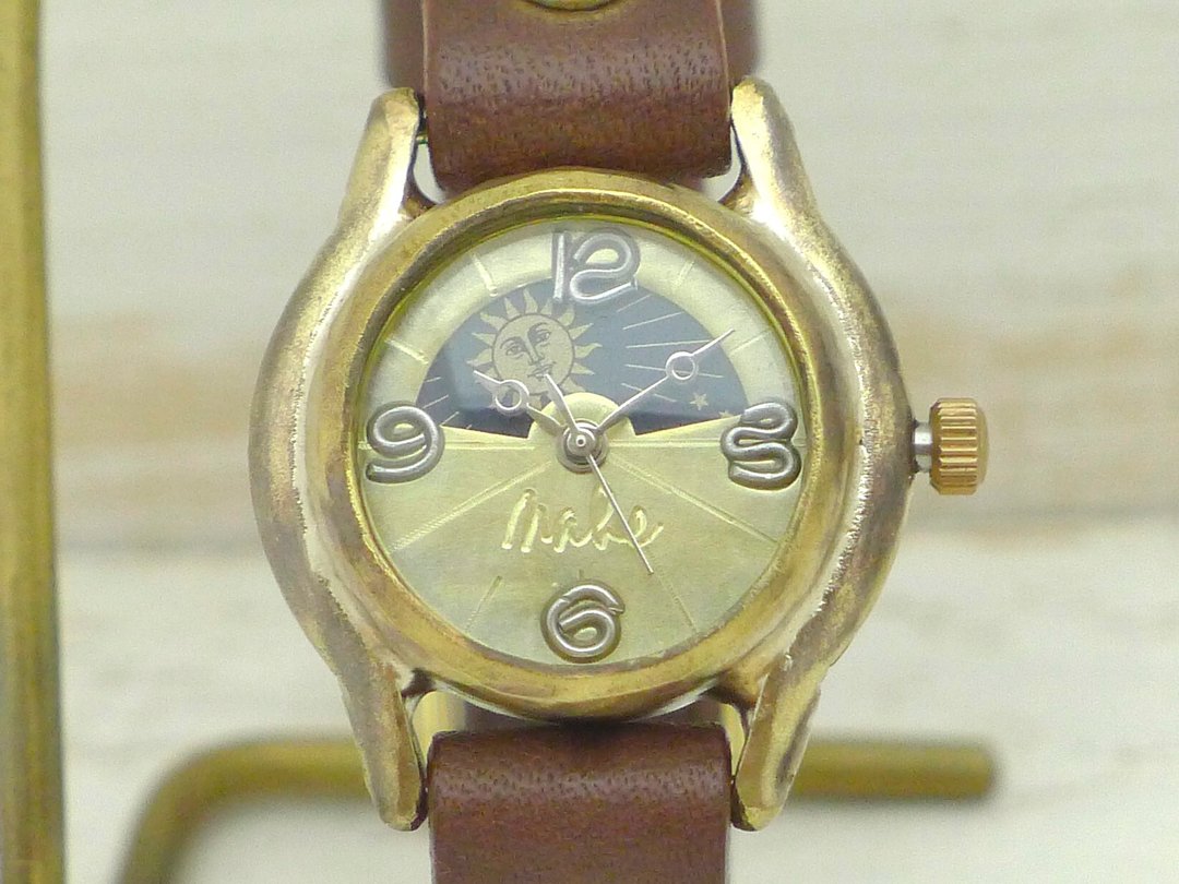 L.S.B.-S&M 手工表 HandCraftWatch Lady's 22mm 黄铜 Sun&Moon (362S&M) - 女表 - 铜/黄铜 金色