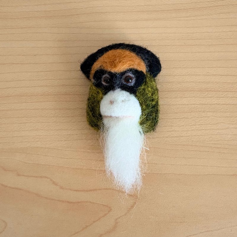 Brazzaguenon 脸部胸针 - 胸针 - 羊毛 黑色