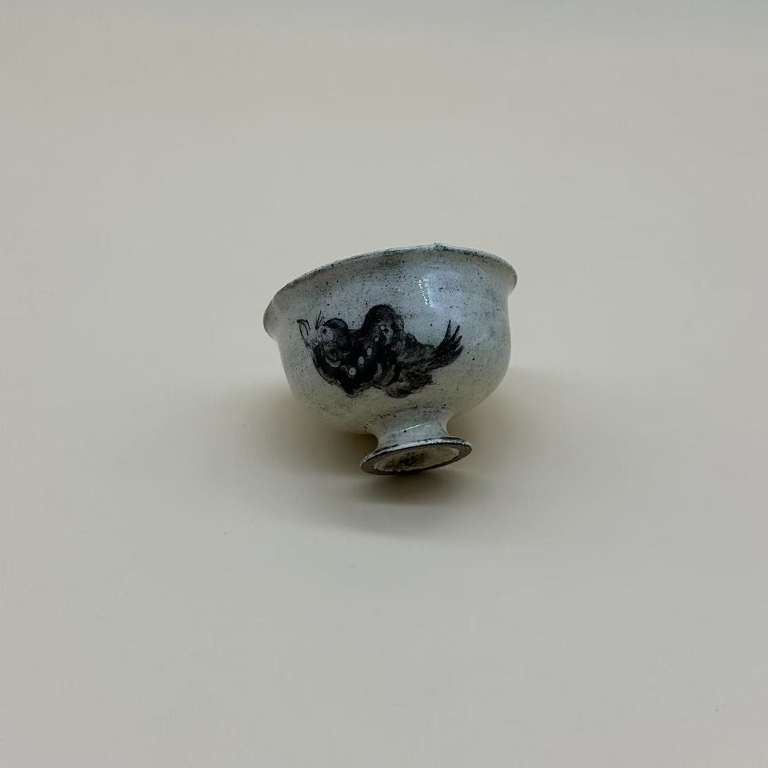 粉引开片可养侘寂风粗陶品茗杯茶杯全手工拉坯陶艺一物一拍 - 茶具/茶杯 - 陶 