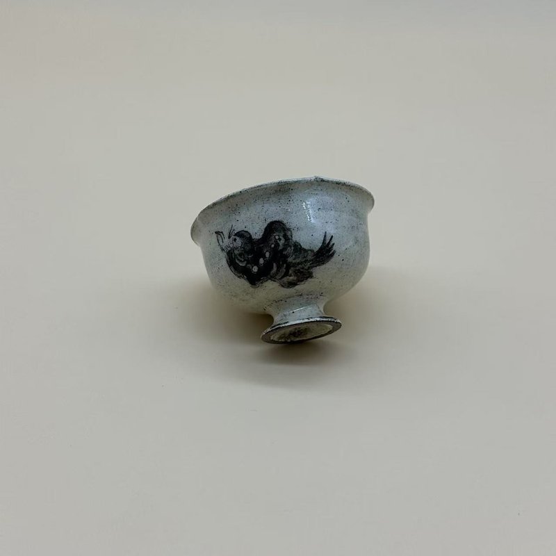 粉引开片可养侘寂风粗陶品茗杯茶杯全手工拉坯陶艺一物一拍 - 茶具/茶杯 - 陶 