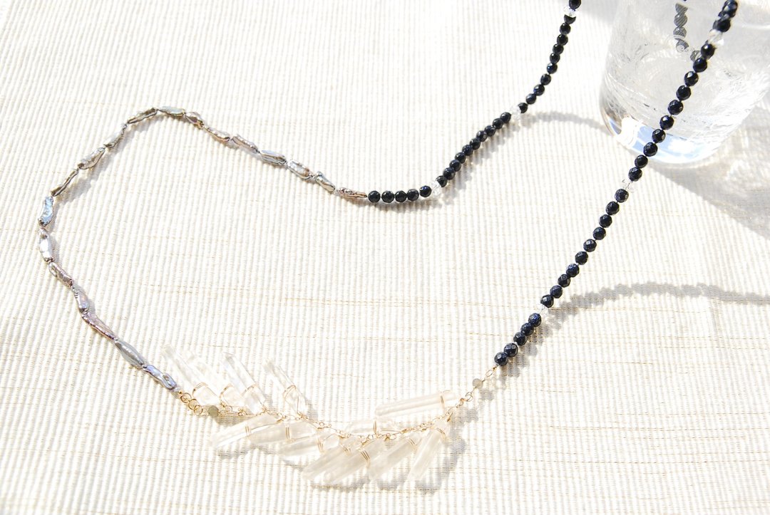 Frozen night necklace 14kgf - 项链 - 宝石 蓝色