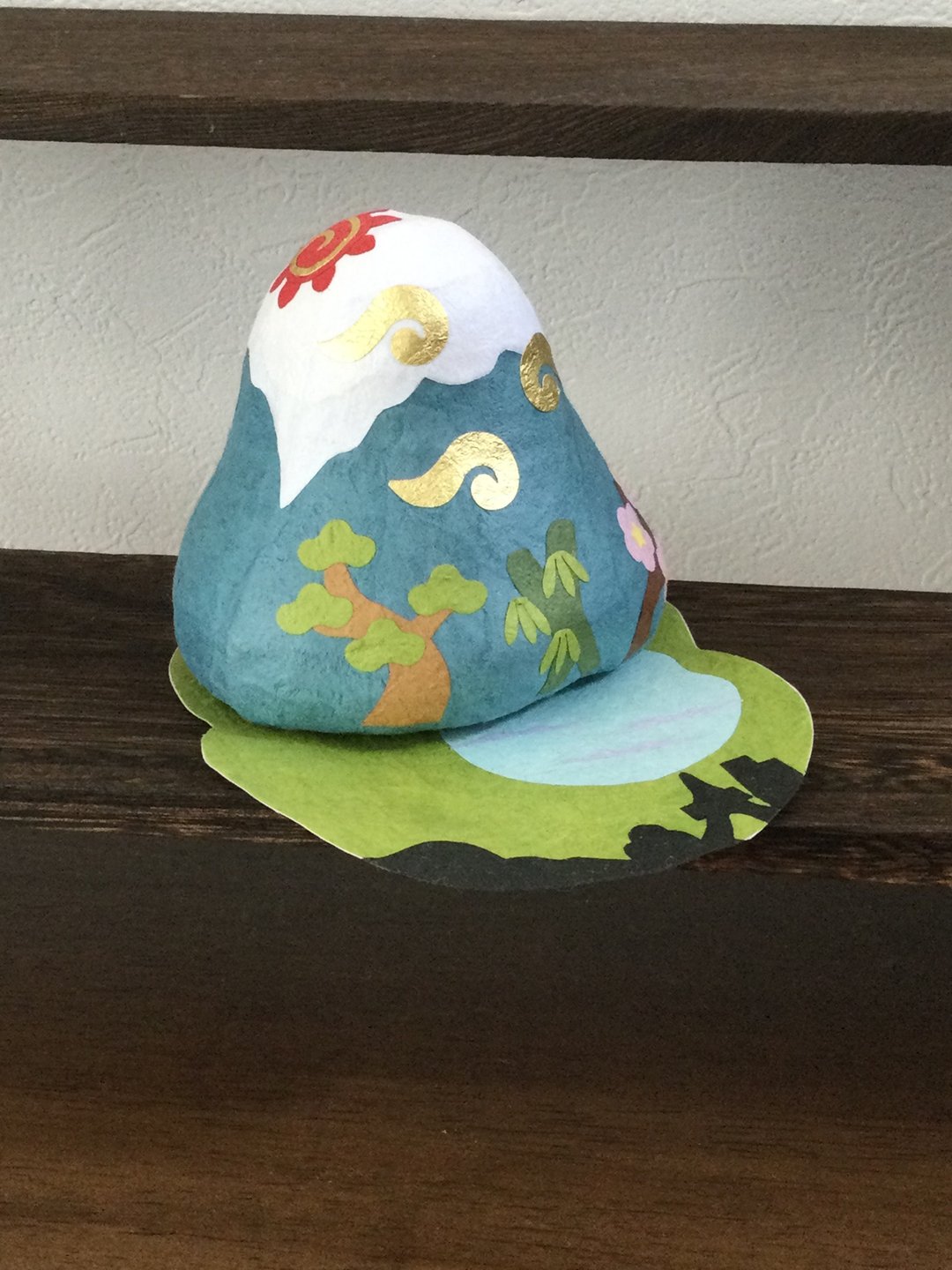 Japanese traditional Japanese paper finish [Lucky Mt. Fuji papier mache] Cute, interior miscellaneous figurine - 玩偶/公仔 - 纸 蓝色