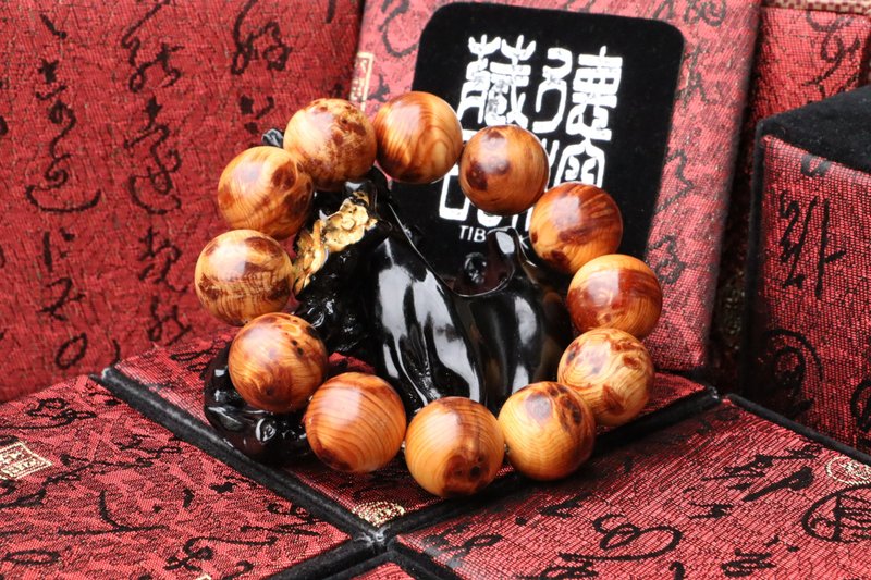 太行崖柏手珠 20mm 高油半满瘤疤 手串 手链 定制化设计 木珠 香 - 手链/手环 - 木头 