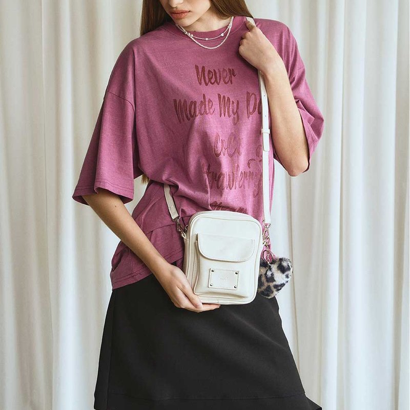 韓國製 MUR RIFF 手袋/單肩包/手提袋 Cream - 侧背包/斜挎包 - 环保材料 