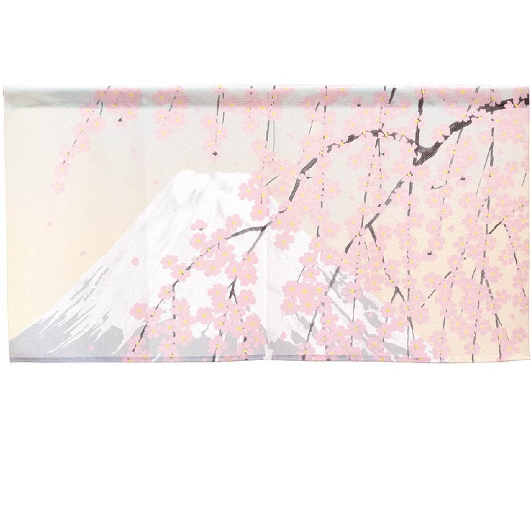 日本制コスモ短门帘富士山垂枝樱花 - 门帘/门牌 - 其他人造纤维 