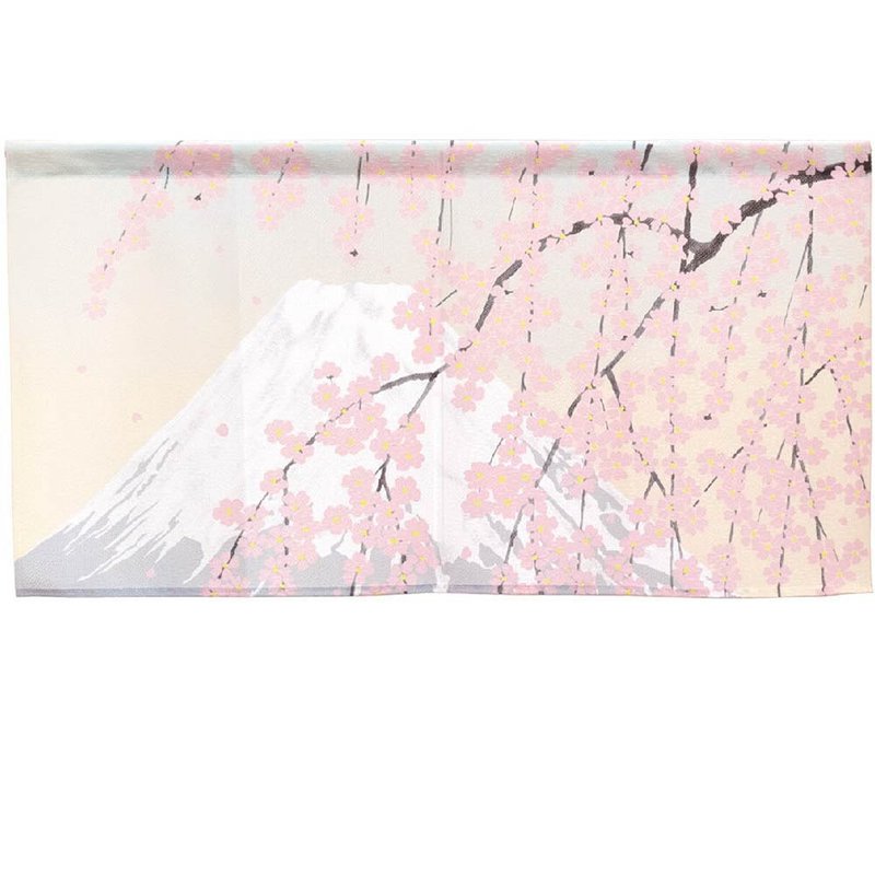 日本制コスモ短门帘富士山垂枝樱花 - 门帘/门牌 - 其他人造纤维 