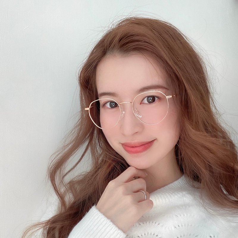 【香港品牌】Eli 玫瑰金圆框UV400滤蓝光平光眼镜 - 香港原创 - 眼镜/眼镜框 - 其他材质 金色