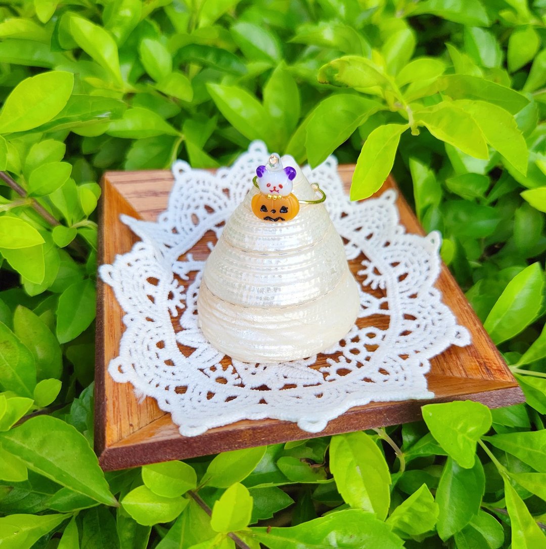 【万圣节】南瓜小法师僵尸牙熊猫仔系列 - 开口戒指 - 戒指 - 树脂 橘色