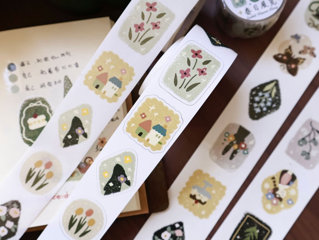 春日展览  盐系轻复古可爱PET 和纸胶带 - 纸胶带 - 其他材质 紫色