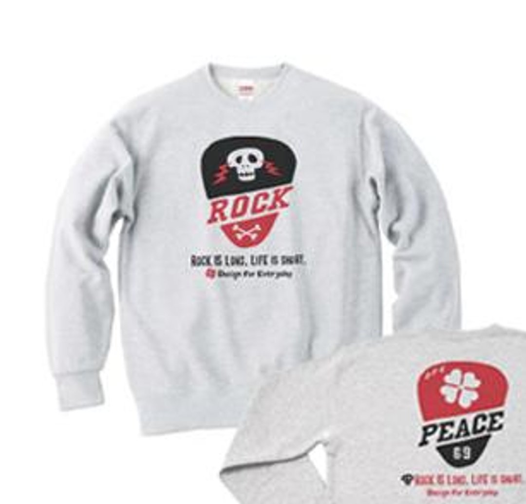 Guitar pick - Skull &amp; Clover - trainer [order product] - 男装上衣/T 恤 - 棉．麻 灰色