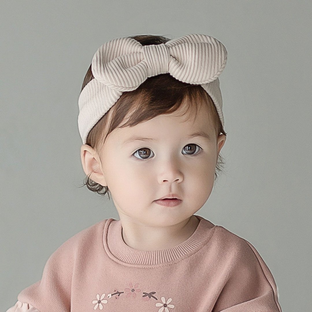 Happy Prince 韩国制 Days裸色蝴蝶结女婴儿童发带 - 婴儿帽/发带 - 棉 