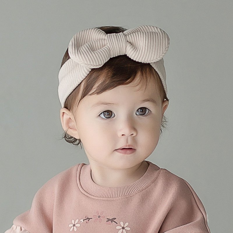 Happy Prince 韩国制 Days裸色蝴蝶结女婴儿童发带 - 婴儿帽/发带 - 棉．麻 