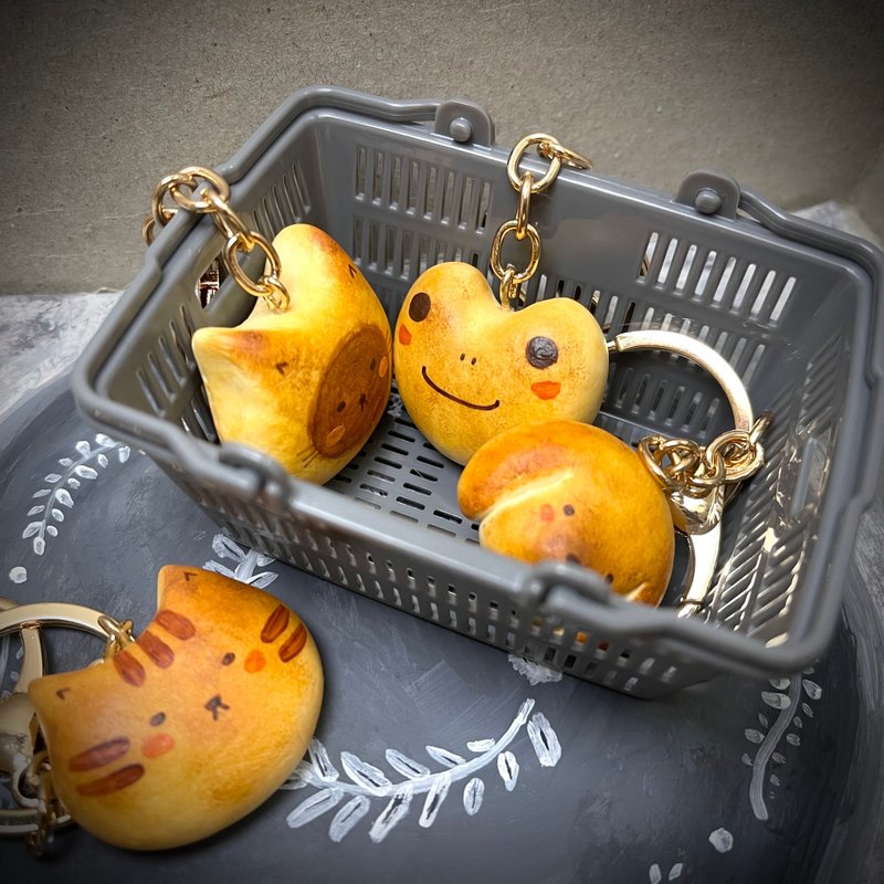 烤面包系列_手作_可爱动物吊饰 - 吊饰 - 粘土 咖啡色