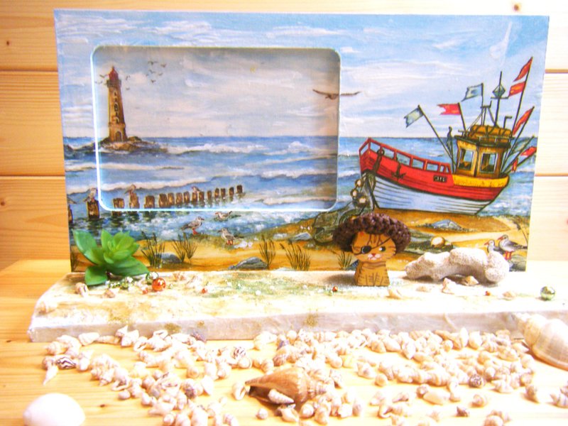 海盗猫相框 - 画框/相框 - 木头 多色