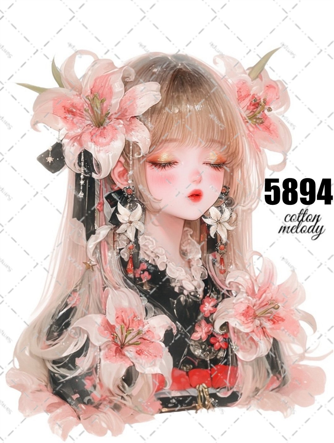 original sticker no.5894 人物贴纸 原创贴纸 人物贴纸 女孩贴纸 原创人物贴纸 - 贴纸 - 纸 
