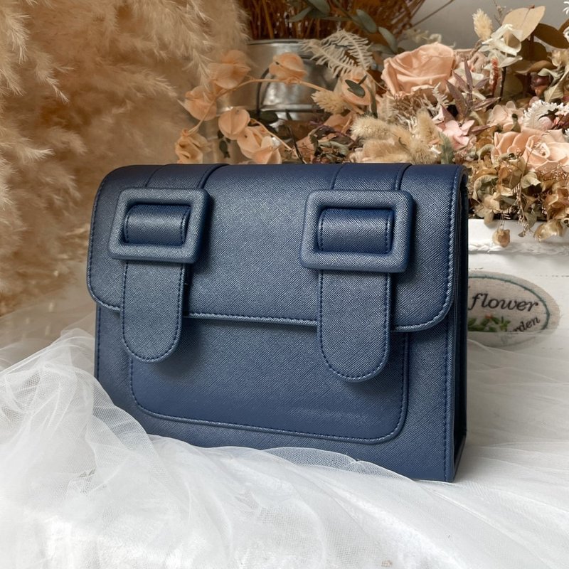 MERIMIES 剑桥包 斜背包 | 海军蓝 - 侧背包/斜挎包 - 人造皮革 蓝色