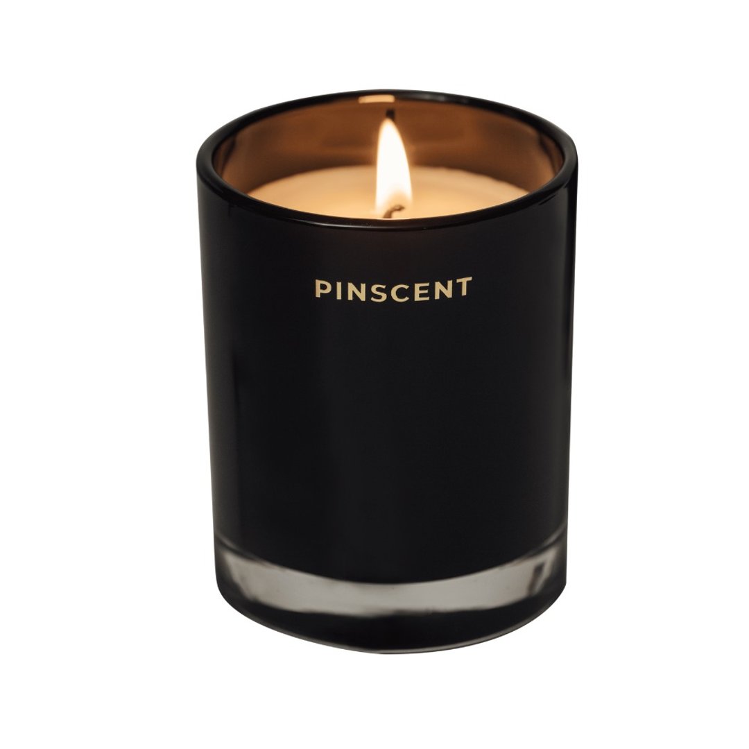 香水蜡烛系列 165g PINSCENT 不内耗香氛 - 蜡烛/烛台 - 蜡 黑色