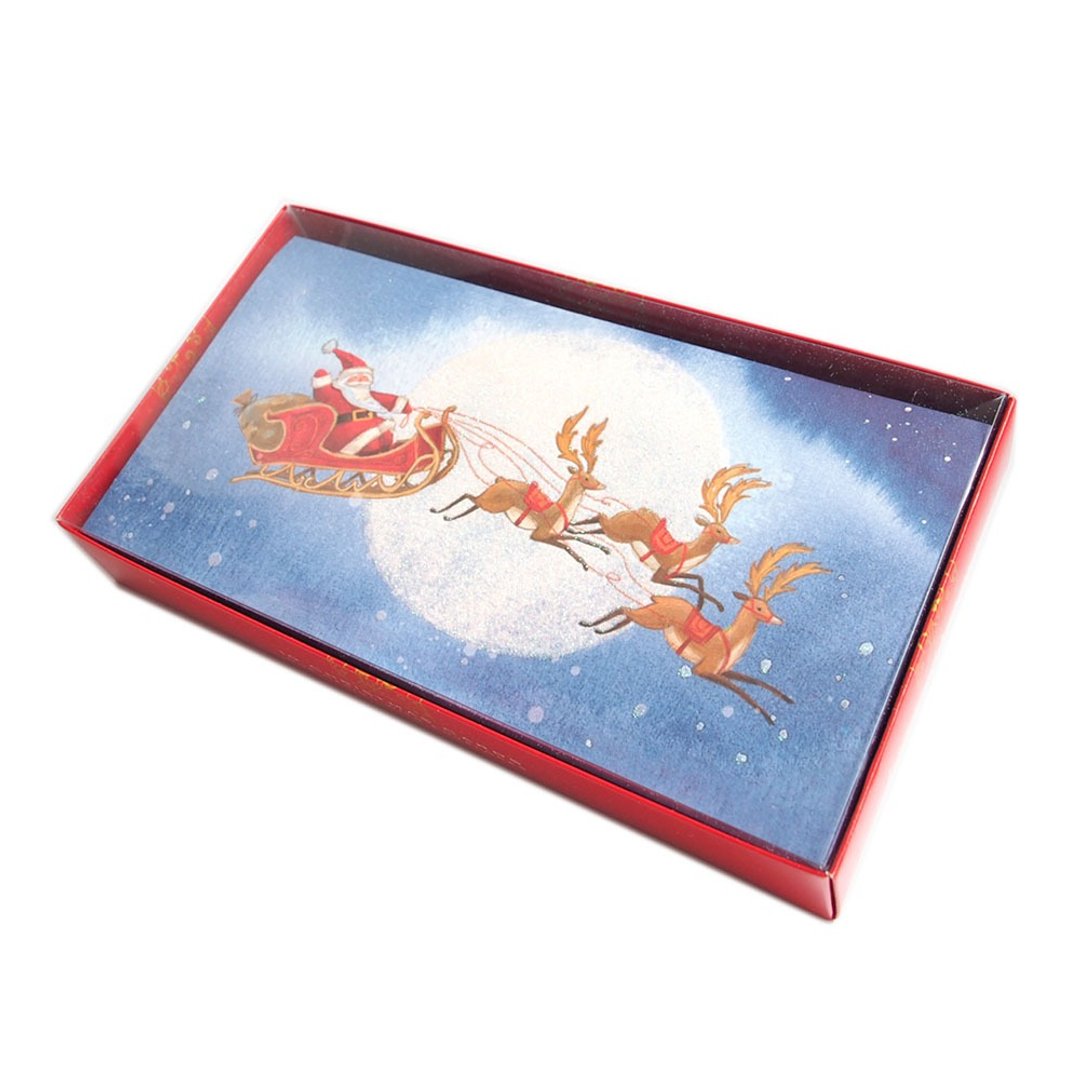 麋鹿拉雪橇 耶诞盒卡10入【Ling Design-LD卡片 圣诞节系列】 - 卡片/明信片 - 纸 多色