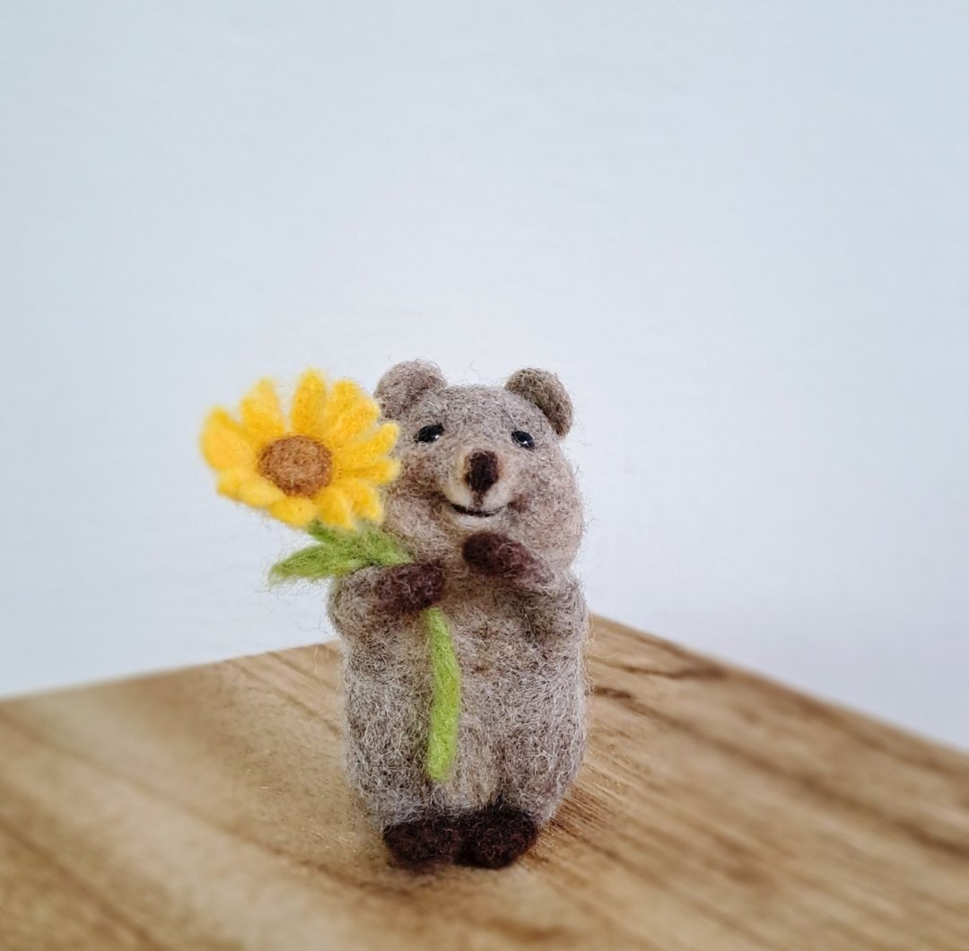 quokka 矮袋鼠 羊毛毡 Figurines - 玩偶/公仔 - 羊毛 多色