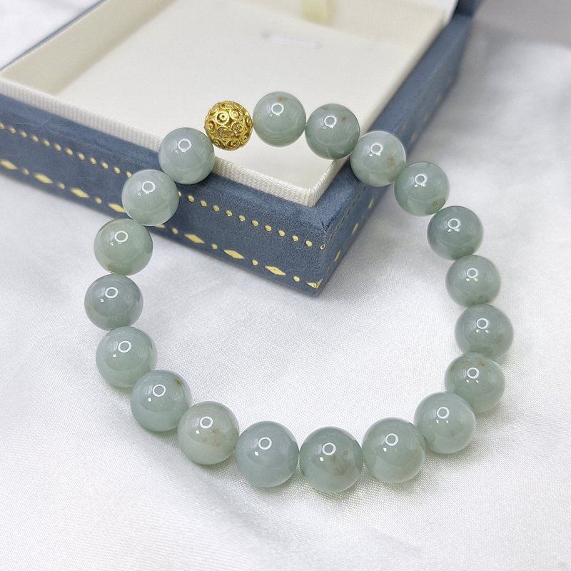 危料 细润蓝底洒金手串 手珠 珠串 | 天然A货翡翠 - 手链/手环 - 玉石 