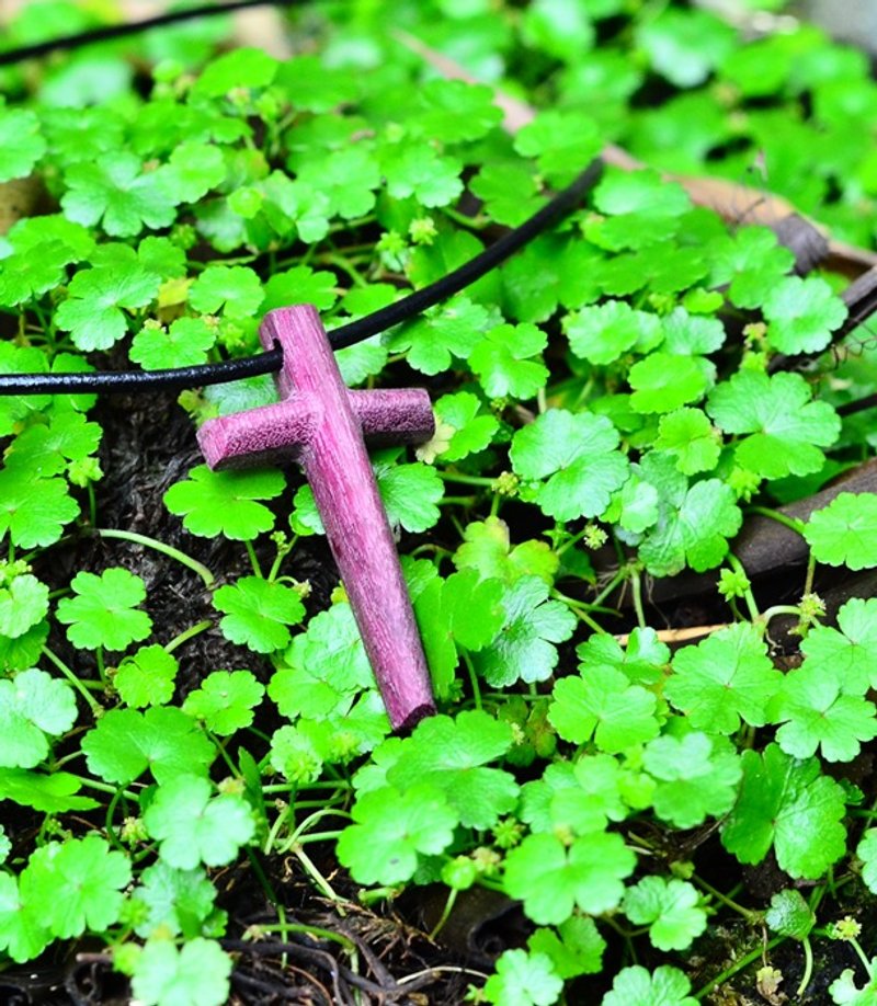 Carved Life系列 / Cross十字架项链-紫心木 - 项链 - 木头 紫色