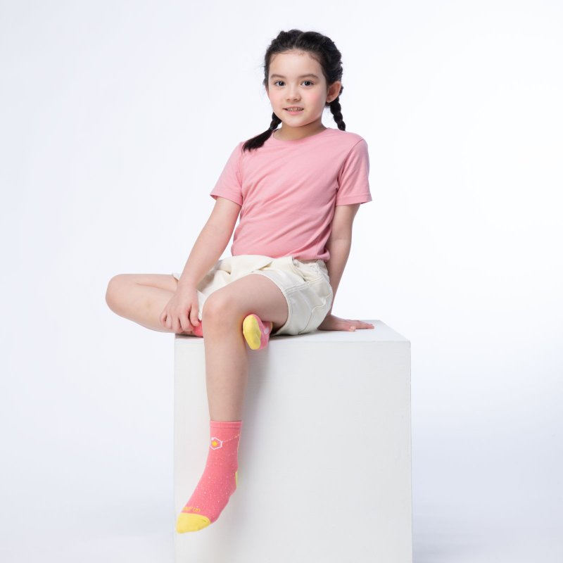 台湾制造 Coolmax吸湿排汗亲子袜 北极星 99%抑菌除臭 袜子 - 袜子 - 其他人造纤维 粉红色