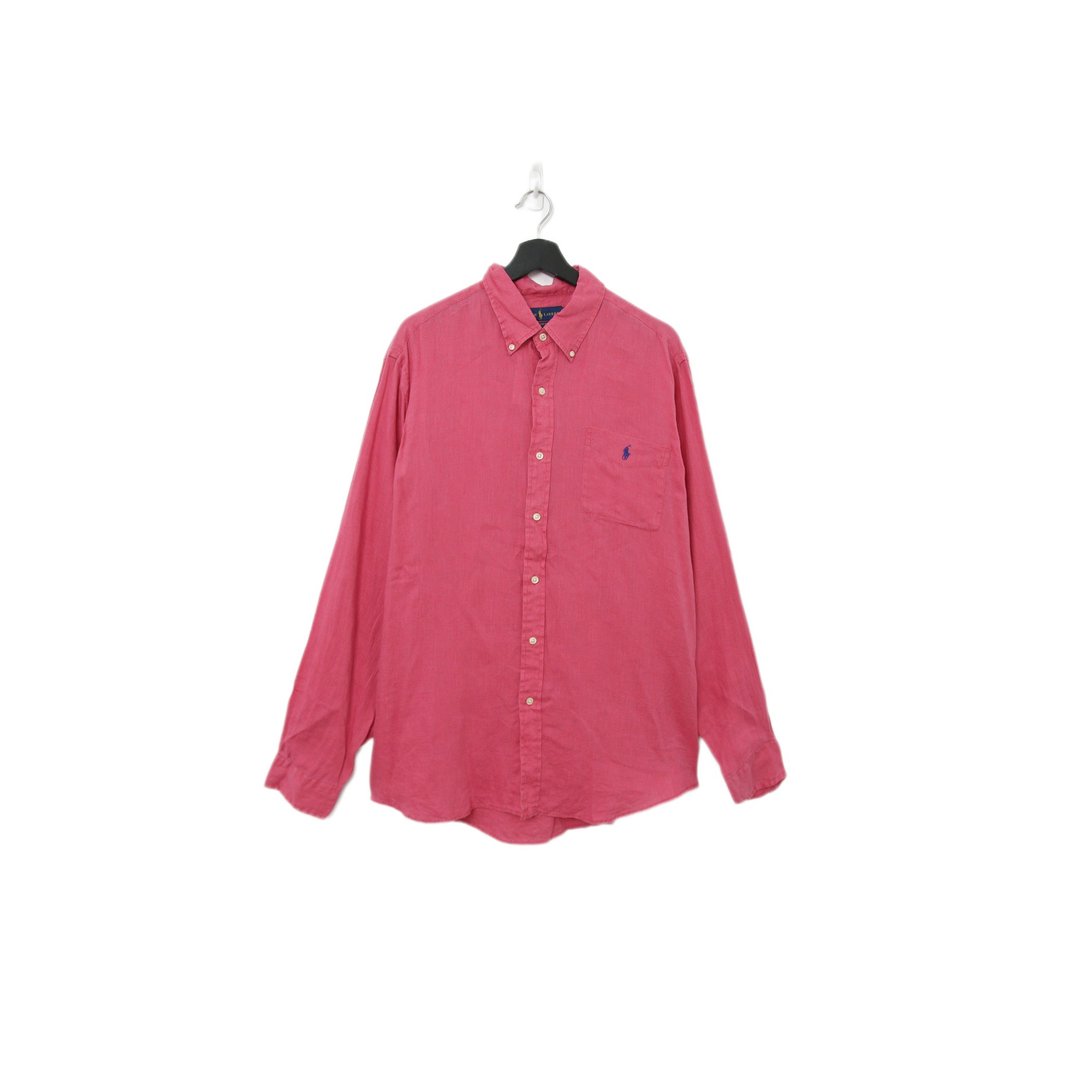 Back to Green-品牌衬衫 Polo 桃粉色 sh-05//vintage shirt - 男装衬衫 - 棉 