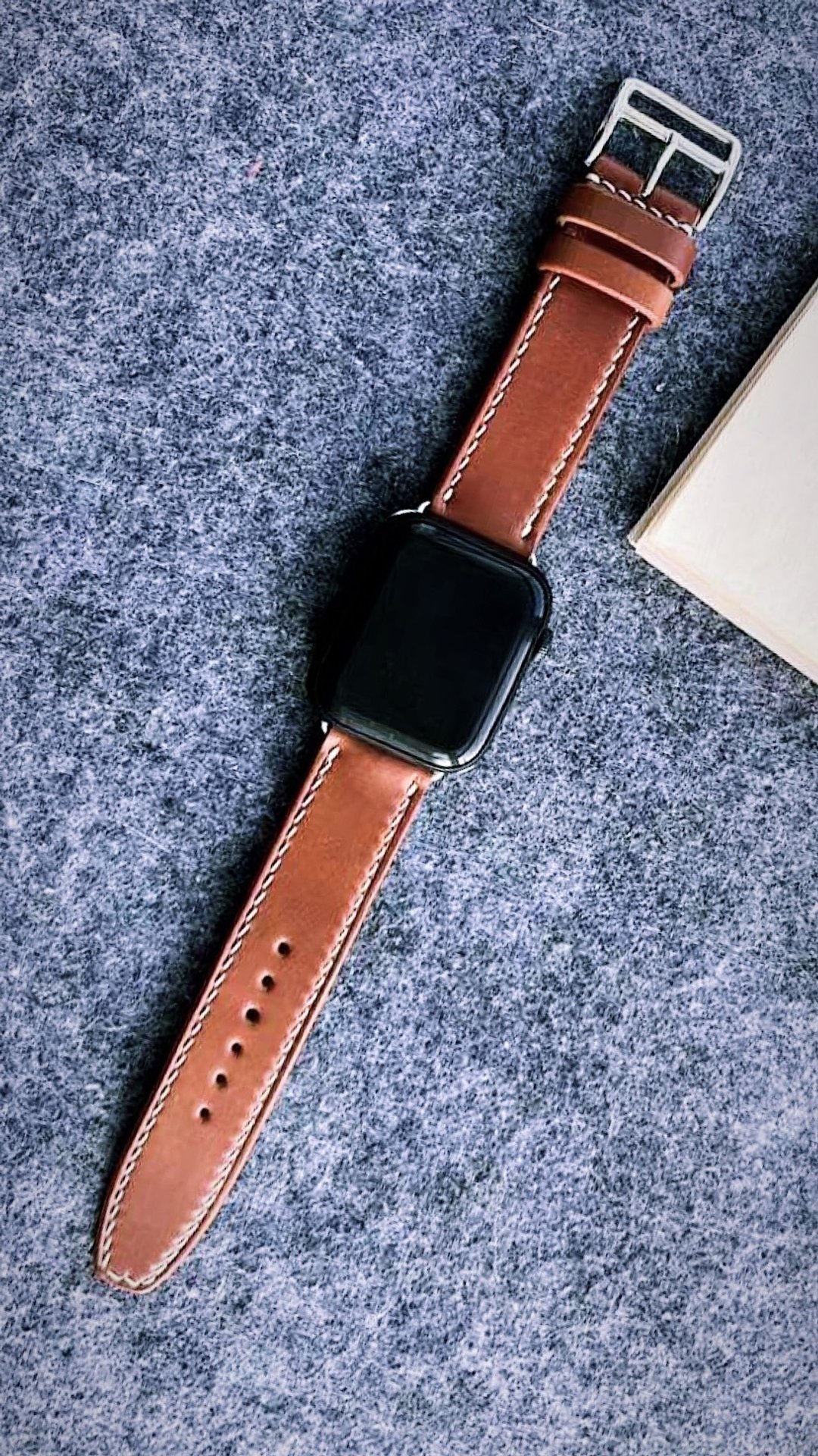 【梁絮皮艺】真皮 皮革表带/牛皮/马臀皮/原创设计/Apple Watch - 表带 - 真皮 咖啡色