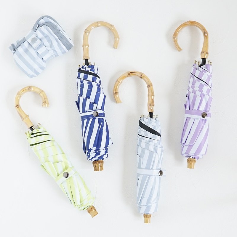 竹柄防紫外线折叠伞 阻挡99.9%紫外线 UPF50+晴雨天皆可使用 - 雨伞/雨衣 - 防水材质 多色