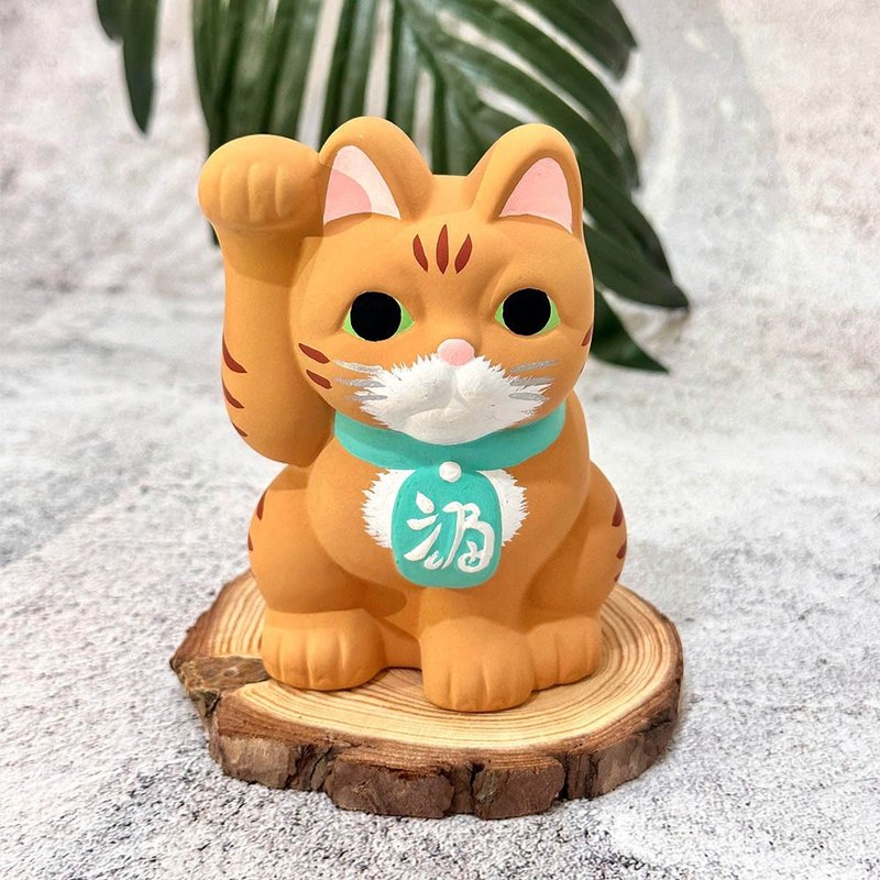 【日本制加藤陶器】濑户烧手绘陶瓷招财猫-小黄豆 - 摆饰 - 陶 多色