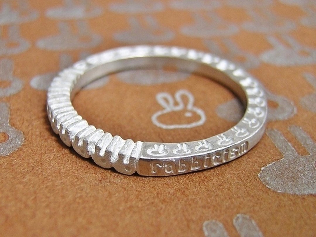 rabbitism ( mille+-feuille )( Price for 1 ring only ) 銀 戒指 指环 指環 刻字 堆疊環 兔 兎 - 戒指 - 纯银 银色