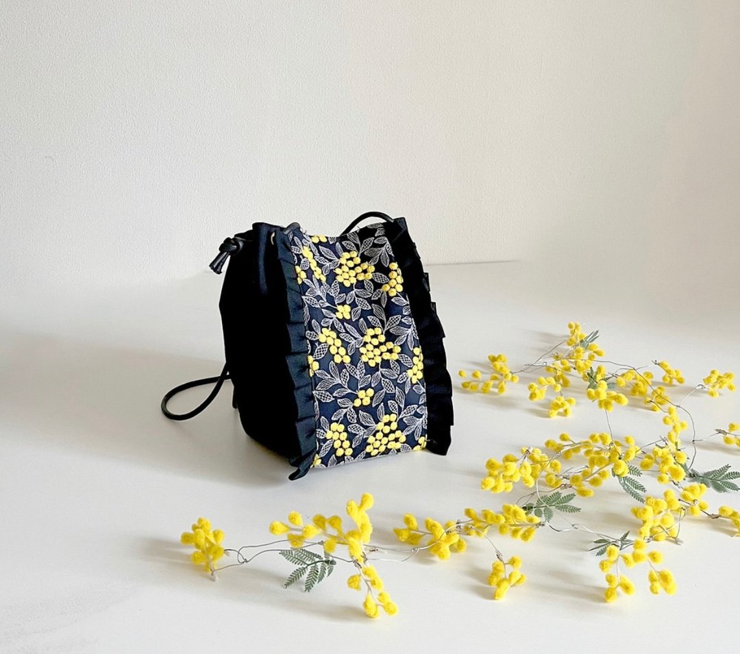 Build-to-order manufacturing　2way canvas mini bag 　　black - 侧背包/斜挎包 - 棉 黑色