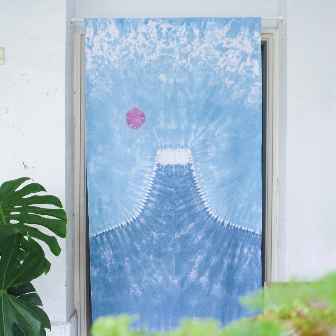 富士山 日式门帘/定制化尺寸/职人手工渲染 - 门帘/门牌 - 棉 蓝色