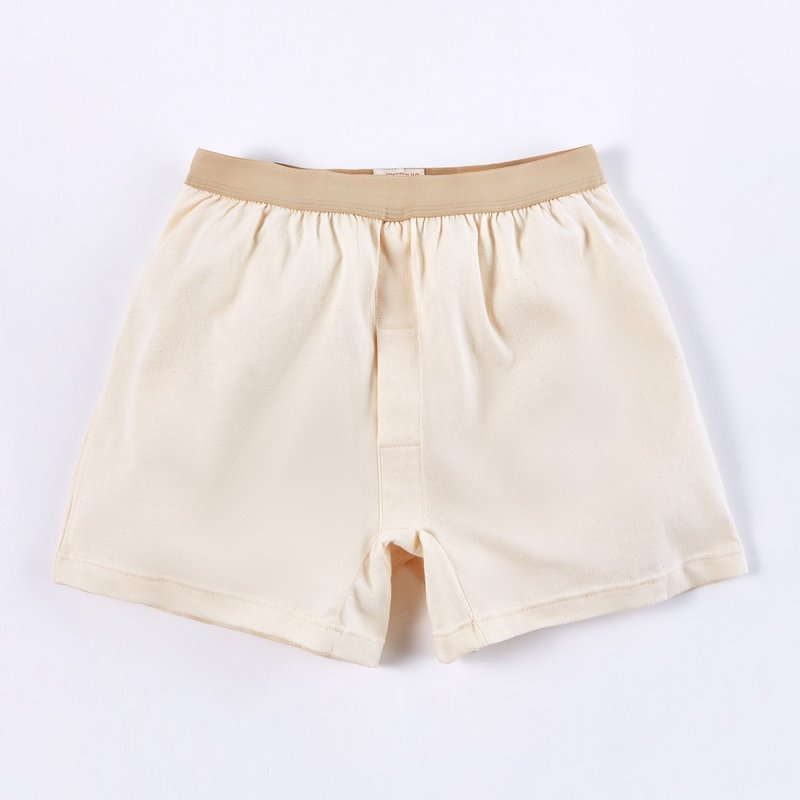 有机棉绅士舒棉平口内裤(M~2L) - 男士内衣裤 - 棉．麻 白色